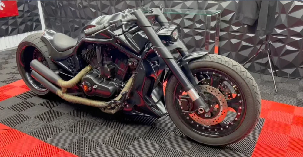 Custom V-Rod at the shop